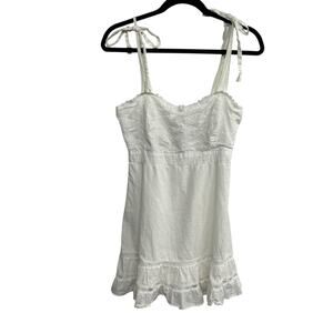 Cottagecore Eyelet Sundress Lulus White Cotton Summer Soft Girl M